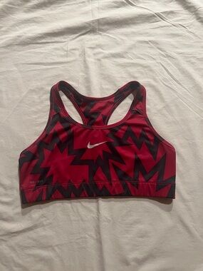 Nike Maroon and Black Graphic Racerback Sports Bra